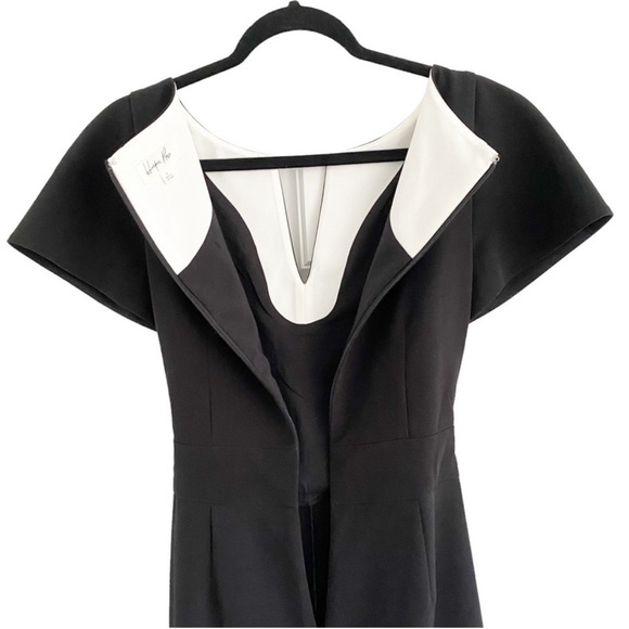 NWT Harper Rose Black & White Jumpsuit Nordstrom Cap Sleeve V-Neck Size 8 - Picture 9 of 12